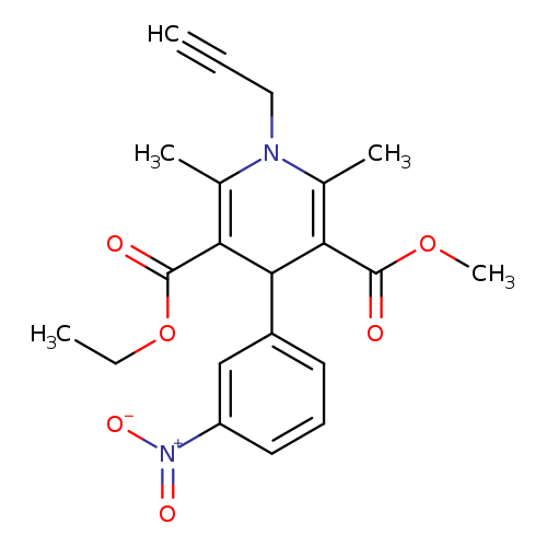 C#CCN1C(=C(C(=O)OC)C(C(=C1C)C(=O)OCC)c1cccc(c1)[N+](=O)[O-])C