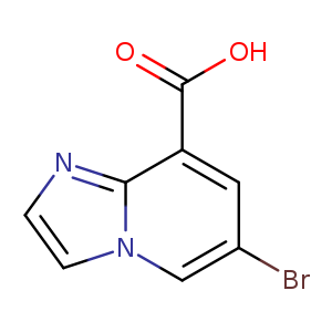 Brc1cn2ccnc2c(c1)C(=O)O
