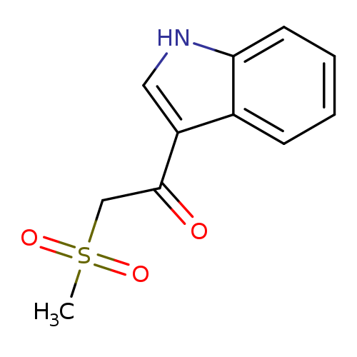 O=C(c1c[nH]c2c1cccc2)CS(=O)(=O)C