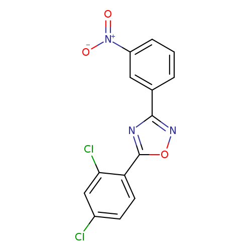 Clc1ccc(c(c1)Cl)c1onc(n1)c1cccc(c1)[N+](=O)[O-]