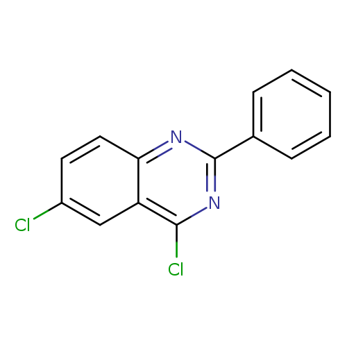 Clc1ccc2c(c1)c(Cl)nc(n2)c1ccccc1