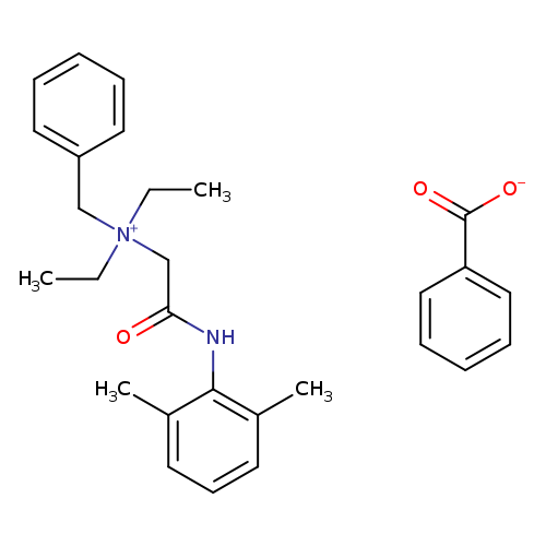 [O-]C(=O)c1ccccc1.CC[N+](Cc1ccccc1)(CC(=O)Nc1c(C)cccc1C)CC