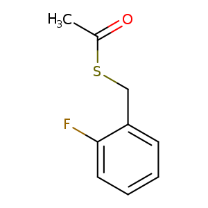 CC(=O)SCc1ccccc1F