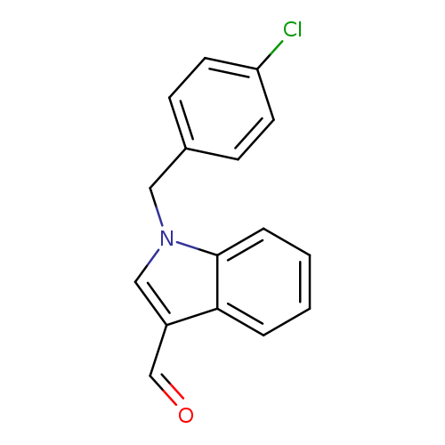 O=Cc1cn(c2c1cccc2)Cc1ccc(cc1)Cl