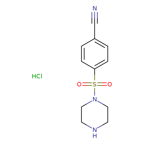N#Cc1ccc(cc1)S(=O)(=O)N1CCNCC1.Cl
