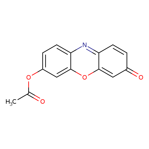 CC(=O)Oc1ccc2c(c1)oc1c(n2)ccc(=O)c1