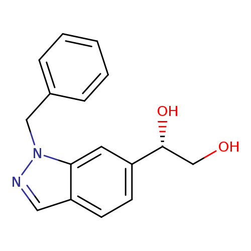 OC[C@H](c1ccc2c(c1)n(nc2)Cc1ccccc1)O