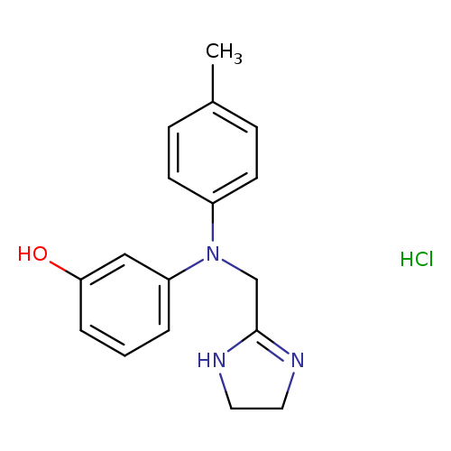 Cc1ccc(cc1)N(c1cccc(c1)O)CC1=NCCN1.Cl