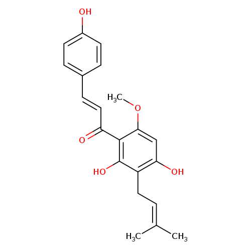 COc1cc(O)c(c(c1C(=O)/C=C/c1ccc(cc1)O)O)CC=C(C)C
