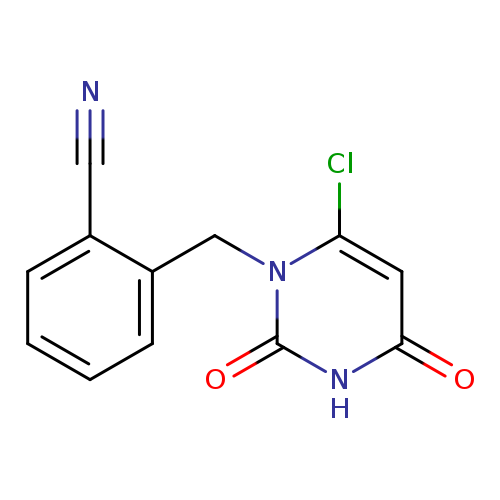 N#Cc1ccccc1Cn1c(Cl)cc(=O)[nH]c1=O