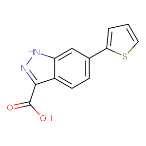 OC(=O)c1n[nH]c2c1ccc(c2)c1cccs1
