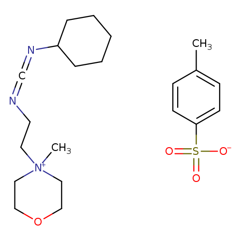 C[N+]1(CCOCC1)CCN=C=NC1CCCCC1.Cc1ccc(cc1)S(=O)(=O)[O-]