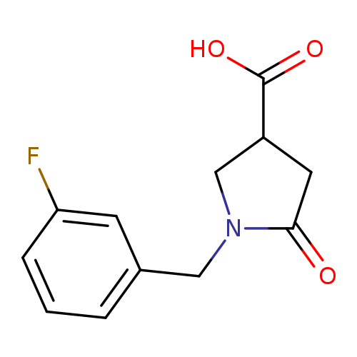 OC(=O)C1CC(=O)N(C1)Cc1cccc(c1)F