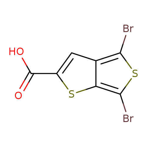 OC(=O)c1cc2c(s1)c(sc2Br)Br