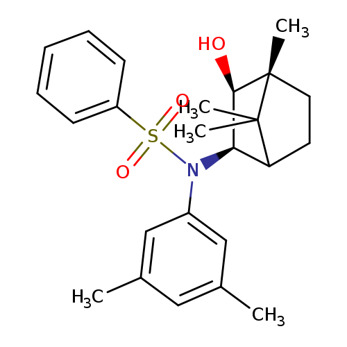 Cc1cc(C)cc(c1)N(S(=O)(=O)c1ccccc1)[C@H]1[C@@H](O)[C@]2(C(C1CC2)(C)C)C