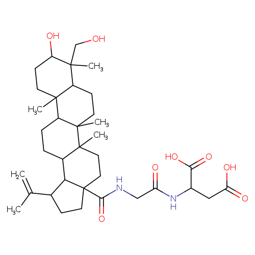 OCC1(C)C(O)CCC2(C1CCC1(C2CCC2C1(C)CCC1(C2C(CC1)C(=C)C)C(=O)NCC(=O)NC(C(=O)O)CC(=O)O)C)C