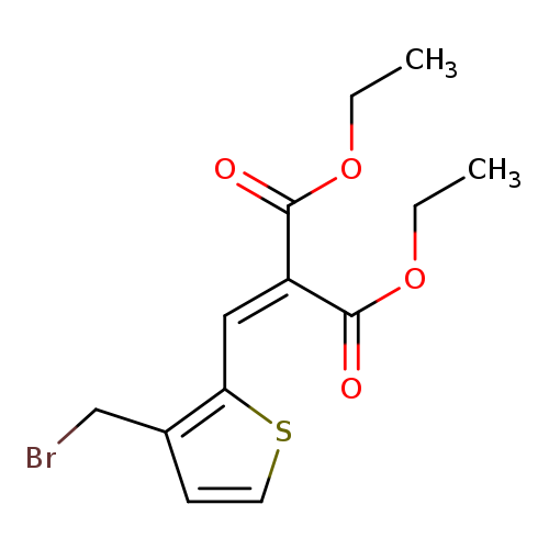 CCOC(=O)C(=Cc1sccc1CBr)C(=O)OCC