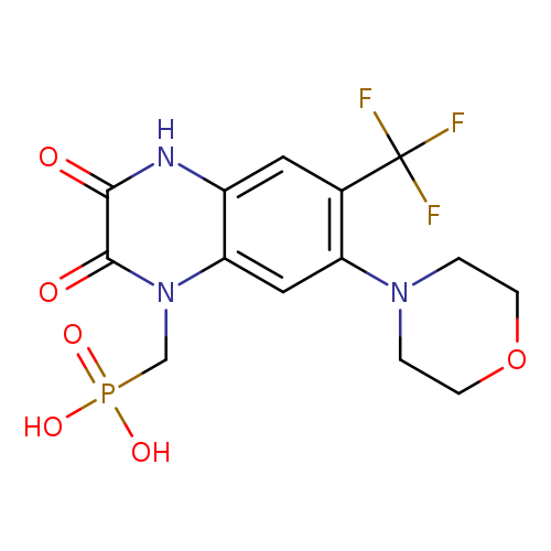 O=c1[nH]c2cc(c(cc2n(c1=O)CP(=O)(O)O)N1CCOCC1)C(F)(F)F
