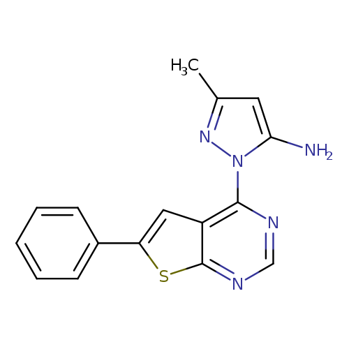 Cc1nn(c(c1)N)c1ncnc2c1cc(s2)c1ccccc1