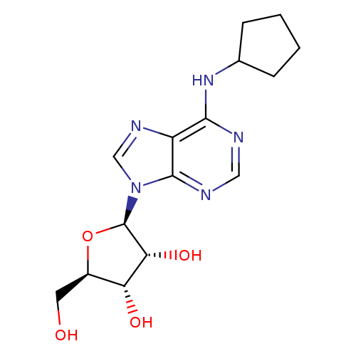 OC[C@H]1O[C@H]([C@@H]([C@@H]1O)O)n1cnc2c1ncnc2NC1CCCC1