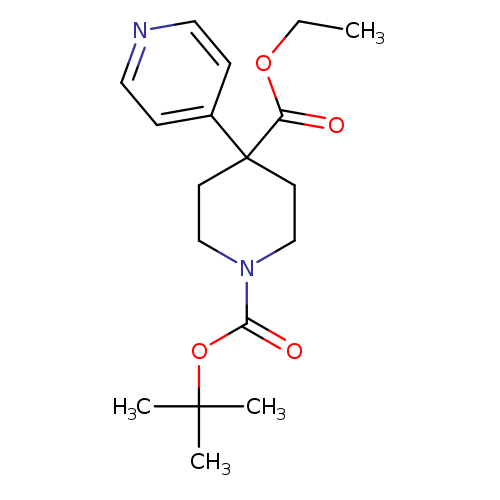 CCOC(=O)C1(CCN(CC1)C(=O)OC(C)(C)C)c1ccncc1