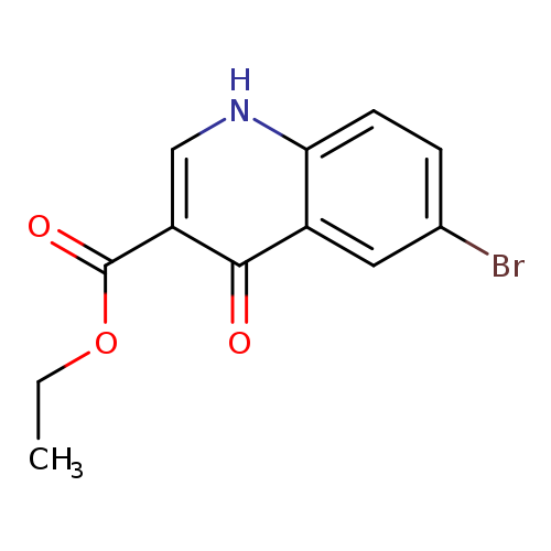 CCOC(=O)c1c[nH]c2c(c1=O)cc(cc2)Br