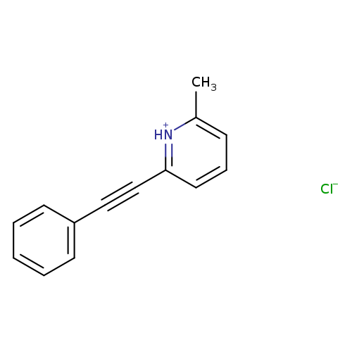 Cc1cccc([nH+]1)C#Cc1ccccc1.[Cl-]