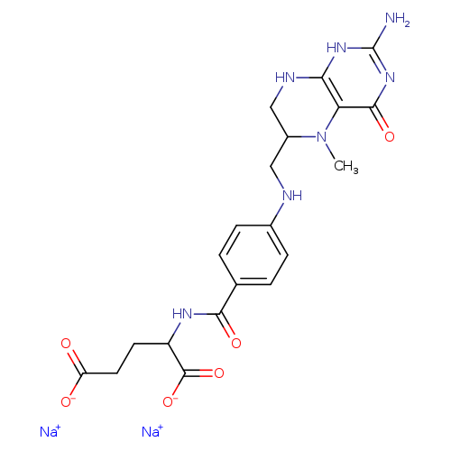 [O-]C(=O)CCC(C(=O)[O-])NC(=O)c1ccc(cc1)NCC1CNc2c(N1C)c(=O)nc([nH]2)N.[Na+].[Na+]