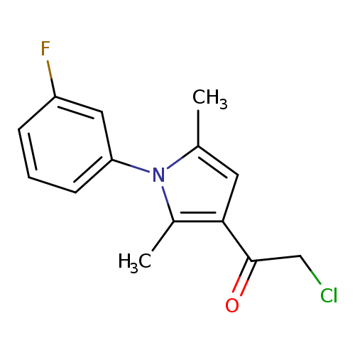 ClCC(=O)c1cc(n(c1C)c1cccc(c1)F)C