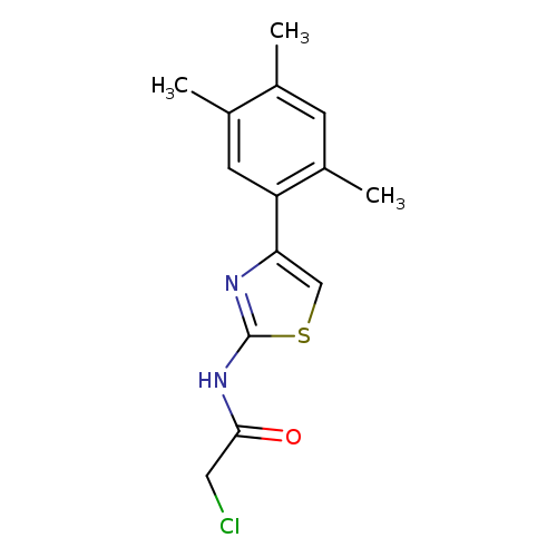ClCC(=O)Nc1scc(n1)c1cc(C)c(cc1C)C