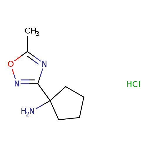 Cc1onc(n1)C1(N)CCCC1.Cl