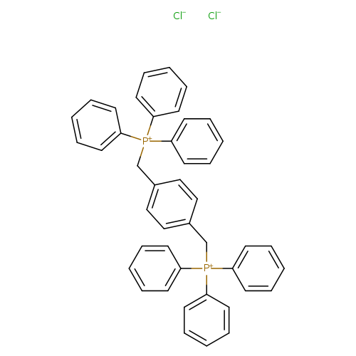 c1ccc(cc1)[P+](c1ccccc1)(c1ccccc1)Cc1ccc(cc1)C[P+](c1ccccc1)(c1ccccc1)c1ccccc1.[Cl-].[Cl-]