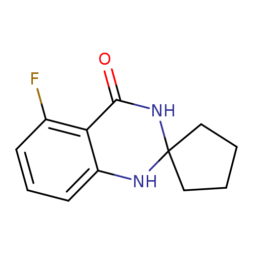 O=C1NC2(CCCC2)Nc2c1c(F)ccc2