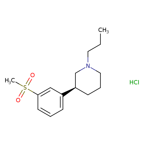 CCCN1CCC[C@H](C1)c1cccc(c1)S(=O)(=O)C.Cl