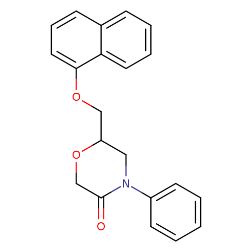 O=C1COC(CN1c1ccccc1)COc1cccc2c1cccc2
