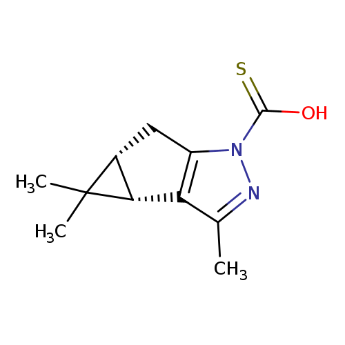 Cc1nn(c2c1[C@H]1[C@@H](C2)C1(C)C)C(=S)O