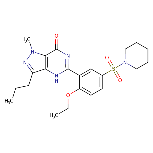 CCCc1nn(c2c1[nH]c(nc2=O)c1cc(ccc1OCC)S(=O)(=O)N1CCCCC1)C