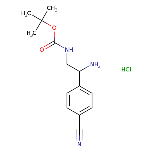 NC(c1ccc(cc1)C#N)CNC(=O)OC(C)(C)C.Cl