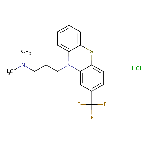 CN(CCCN1c2ccccc2Sc2c1cc(cc2)C(F)(F)F)C.Cl