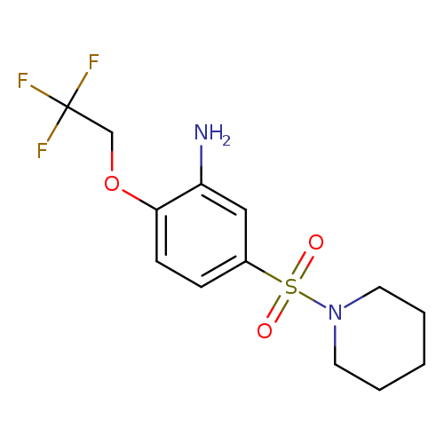 Nc1cc(ccc1OCC(F)(F)F)S(=O)(=O)N1CCCCC1