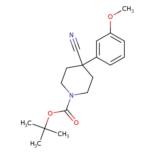 N#CC1(CCN(CC1)C(=O)OC(C)(C)C)c1cccc(c1)OC