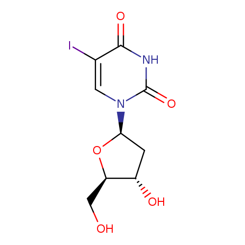 OC[C@H]1O[C@H](C[C@@H]1O)n1cc(I)c(=O)[nH]c1=O