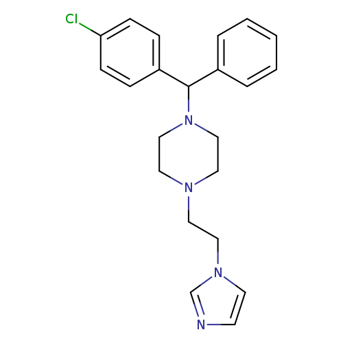 Clc1ccc(cc1)C(c1ccccc1)N1CCN(CC1)CCn1cncc1