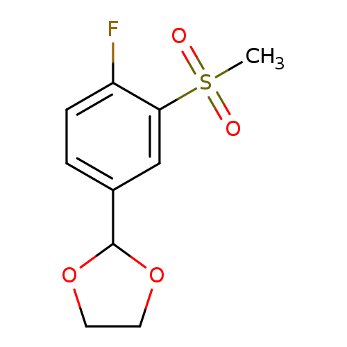 Fc1ccc(cc1S(=O)(=O)C)C1OCCO1