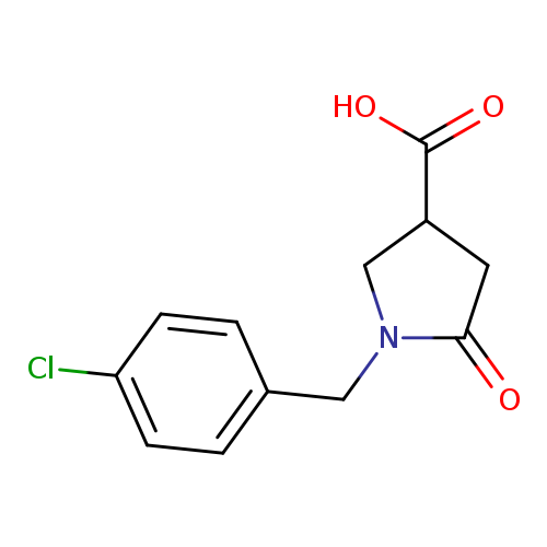 OC(=O)C1CN(C(=O)C1)Cc1ccc(cc1)Cl
