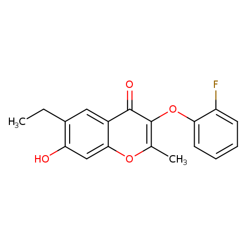CCc1cc2c(cc1O)oc(c(c2=O)Oc1ccccc1F)C