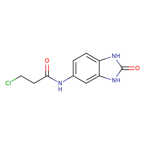 ClCCC(=O)Nc1ccc2c(c1)[nH]c(=O)[nH]2
