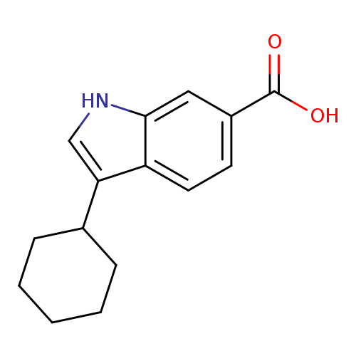 OC(=O)c1ccc2c(c1)[nH]cc2C1CCCCC1