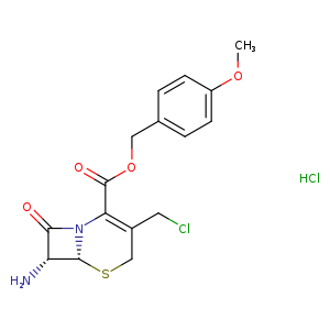 ClCC1=C(C(=O)OCc2ccc(cc2)OC)N2[C@H](SC1)[C@@H](C2=O)N.Cl