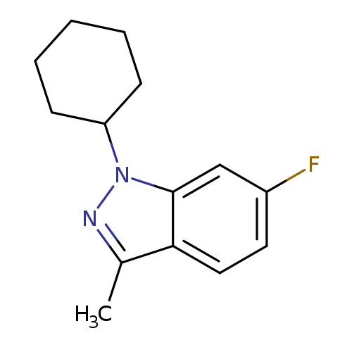 Cc1nn(c2c1ccc(c2)F)C1CCCCC1